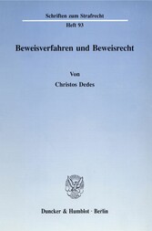 Beweisverfahren und Beweisrecht.