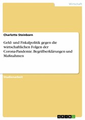 Geld- und Fiskalpolitik gegen die wirtschaftlichen Folgen der Corona-Pandemie. Begriffserklärungen und Maßnahmen