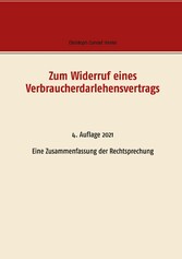 Zum Widerruf eines Verbraucherdarlehensvertrags