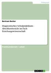 Diagnostisches Schulpraktikum - Abschlussbericht im Fach Erziehungswissenschaft