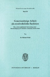 Gemeinnützige Arbeit als strafrechtliche Sanktion.