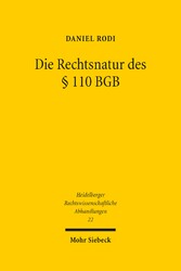 Die Rechtsnatur des § 110 BGB