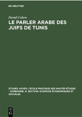 Le parler arabe des Juifs de Tunis