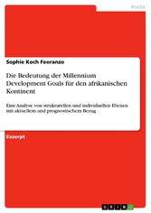 Die Bedeutung der Millennium Development Goals für den afrikanischen Kontinent