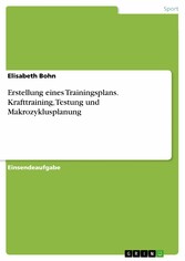 Erstellung eines Trainingsplans. Krafttraining, Testung und Makrozyklusplanung