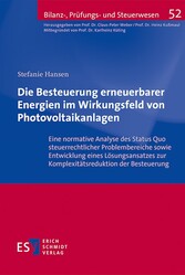 Die Besteuerung erneuerbarer Energien im Wirkungsfeld von Photovoltaikanlagen