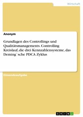 Grundlagen des Controllings und Qualitätsmanagements. Controlling Kreislauf, die drei Kennzahlensysteme, das Deming`sche PDCA Zyklus