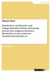 Brandschutz und Betriebs- und Anlagensicherheit. Welche Bedeutung kommt dem anlagentechnischen Brandschutz in der modernen Produktionswirtschaft zu?