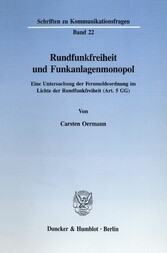 Rundfunkfreiheit und Funkanlagenmonopol.