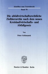 Die abfallwirtschaftsrechtliche Zielhierarchie nach dem neuen Kreislaufwirtschafts- und Abfallgesetz.