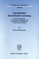 Umweltschutz durch Rechtsverordnung.