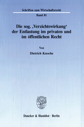 Die sog. 'Verzichtswirkung' der Entlastung im privaten und im öffentlichen Recht.