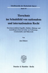 Tierschutz im Schnittfeld von nationalem und internationalem Recht.