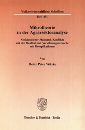 Mikrotheorie in der Agrarsektoranalyse.