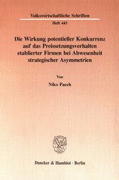 Die Wirkung potentieller Konkurrenz auf das Preissetzungsverhalten etablierter Firmen bei Abwesenheit strategischer Asymmetrien.