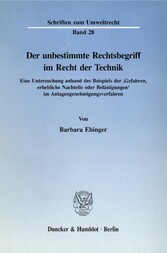 Der unbestimmte Rechtsbegriff im Recht der Technik.