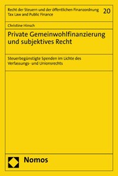 Private Gemeinwohlfinanzierung und subjektives Recht