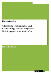 Allgemeine Trainingslehre und Krafttraining. Entwicklung eines Trainingsplans zum Kraftaufbau