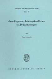 Grundfragen zur Leistungskondiktion bei Drittbeziehungen.