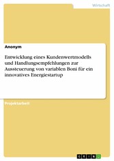 Entwicklung eines Kundenwertmodells und Handlungsempfehlungen zur Aussteuerung von variablen Boni für ein innovatives Energiestartup