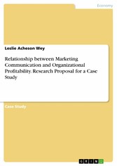 Relationship between Marketing Communication and Organizational Profitability. Research Proposal for a Case Study