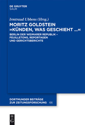 Moritz Goldstein 'Künden, was geschieht...'