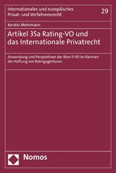 Artikel 35a Rating-VO und das Internationale Privatrecht