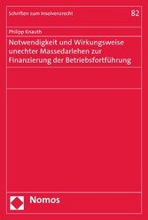 Notwendigkeit und Wirkungsweise unechter Massedarlehen zur Finanzierung der Betriebsfortführung