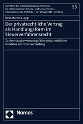 Der privatrechtliche Vertrag als Handlungsform im Steuerverfahrensrecht