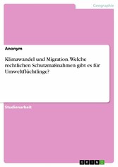 Klimawandel und Migration. Welche rechtlichen Schutzmaßnahmen gibt es für Umweltflüchtlinge?