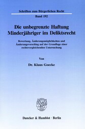 Die unbegrenzte Haftung Minderjähriger im Deliktsrecht.