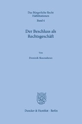 Der Beschluss als Rechtsgeschäft.