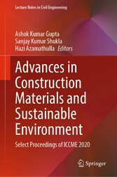 Advances in Construction Materials and Sustainable Environment