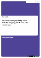 Ausdauertrainingsplanung unter Berücksichtigung des Makro- und Mesozyklus