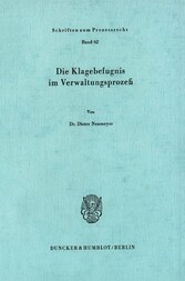 Die Klagebefugnis im Verwaltungsprozeß.