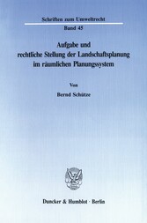 Aufgabe und rechtliche Stellung der Landschaftsplanung im räumlichen Planungssystem.