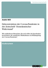 Dekonstruktion der Corona-Pandemie in der Zeitschrift 'Demokratischer Widerstand'