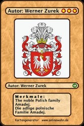 The noble Polish family Amadej. Die adlige polnische Familie Amadej.