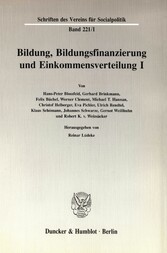 Bildung, Bildungsfinanzierung und Einkommensverteilung I.