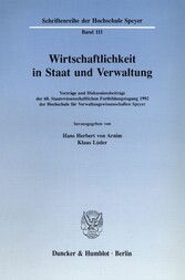 Wirtschaftlichkeit in Staat und Verwaltung.