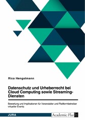 Datenschutz und Urheberrecht bei Cloud Computing sowie Streaming-Diensten. Bewertung und Implikationen für Veranstalter und Plattformbetreiber virtueller Events