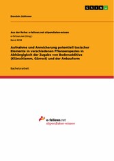 Aufnahme und Anreicherung potentiell toxischer Elemente in verschiedenen Pflanzenspezies in Abhängigkeit der Zugabe von Bodenadditiva (Klärschlamm, Gärrest) und der Anbauform