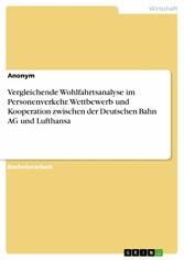 Vergleichende Wohlfahrtsanalyse im Personenverkehr. Wettbewerb und Kooperation zwischen der Deutschen Bahn AG und Lufthansa