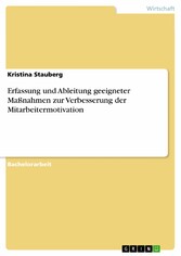 Erfassung und Ableitung geeigneter Maßnahmen zur Verbesserung der Mitarbeitermotivation