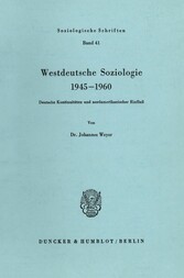 Westdeutsche Soziologie 1945-1960.