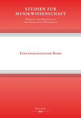 Studien zur Musikwissenschaft - Beihefte der Denkmäler der Tonkunst in Österreich. Band 61