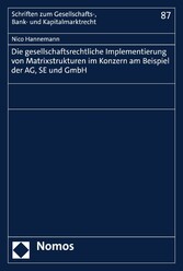 Die gesellschaftsrechtliche Implementierung von Matrixstrukturen im Konzern am Beispiel der AG, SE und GmbH