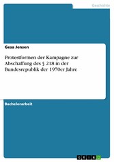 Protestformen der Kampagne zur Abschaffung des § 218 in der Bundesrepublik der 1970er Jahre