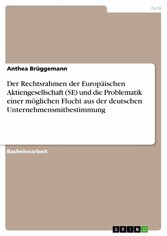 Der Rechtsrahmen der Europäischen Aktiengesellschaft (SE) und die Problematik einer möglichen Flucht aus der deutschen Unternehmensmitbestimmung