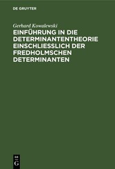 Einführung in die Determinantentheorie einschließlich der Fredholmschen Determinanten